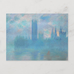 Claude Monet. Houses of Parliament London. Blauw Briefkaart