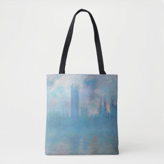 Claude Monet. Houses of Parliament London. Blauw Tote Bag (Voorkant)