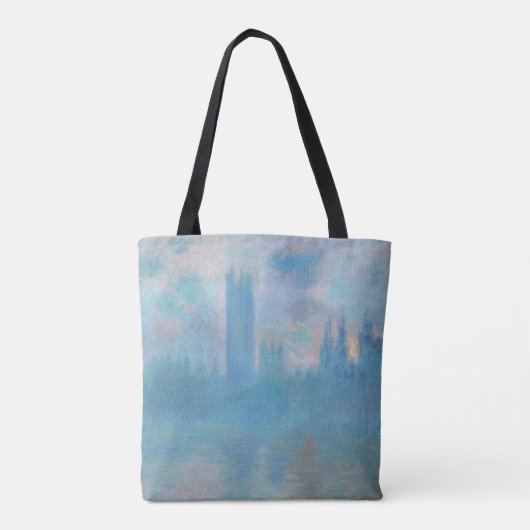 Claude Monet. Houses of Parliament London. Blauw Tote Bag (Achterkant)