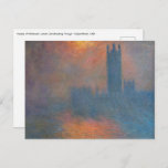 Claude Monet - Houses of Parliament London Briefkaart<br><div class="desc">Houses of Parliament,  London,  Sun Breaking Through / Lonres,  le Parlement,  Trouée de soleil dans le brouillard door Claude Monet in 1904</div>