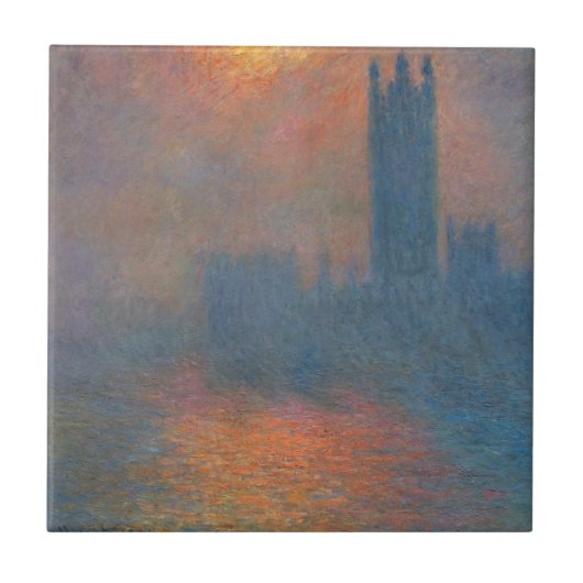 Claude Monet - Houses of Parliament London Tegeltje (Voorkant)