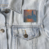 Claude Monet - Houses of Parliament London Vierkante Button 5,1 Cm (In situ)