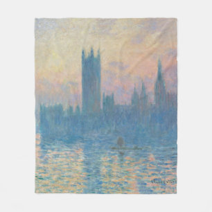 Claude Monet Houses of Parliament Zonsondergang Fleece Deken