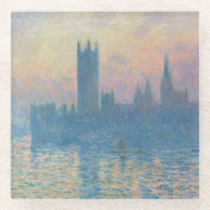 Claude Monet Houses of Parliament Zonsondergang Glazen Onderzetter