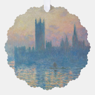 Claude Monet Houses of Parliament Zonsondergang Ornament Kaart