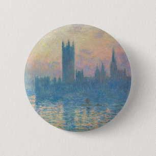 Claude Monet Houses of Parliament Zonsondergang Ronde Button 5,7 Cm