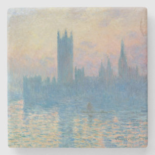 Claude Monet Houses of Parliament Zonsondergang Stenen Onderzetter