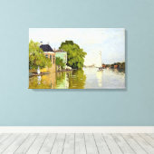 Claude Monet Houses over de Achterzaan Canvas Afdruk (Insitu (Houten vloer))