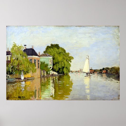 Claude Monet Houses over de Achterzaan Poster (Voorkant)