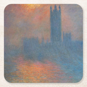 Claude Monet - Huizen van het Parlement Londen Kartonnen Onderzetters