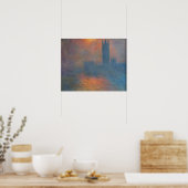 Claude Monet - Huizen van het Parlement Londen Poster (Keuken)