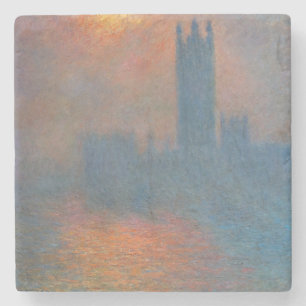 Claude Monet - Huizen van het Parlement Londen Stenen Onderzetter