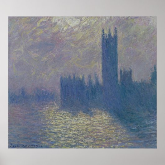 Claude Monet | Huizen van het Parlement, Stormy Sk Poster (Voorkant)