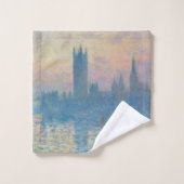 Claude Monet Huizen van het Parlement Zonsondergan Bad Handdoek (Wasdoekje)