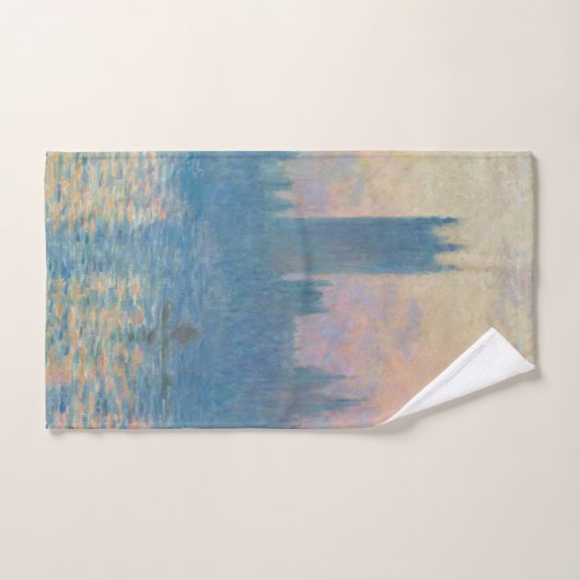 Claude Monet Huizen van het Parlement Zonsondergan Bad Handdoek (Handdoek)