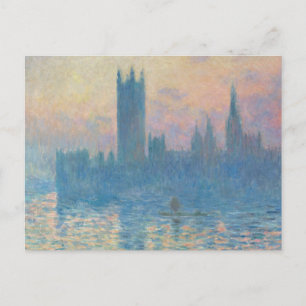 Claude Monet Huizen van het Parlement Zonsondergan Briefkaart