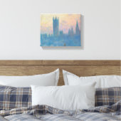 Claude Monet Huizen van het Parlement Zonsondergan Canvas Afdruk (Insitu (Slaapkamer))