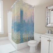 Claude Monet Huizen van het Parlement Zonsondergan Douchegordijn (In situ)