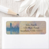 Claude Monet Huizen van het Parlement Zonsondergan Etiket (Insitu)