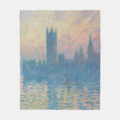 Claude Monet Huizen van het Parlement Zonsondergan Fleece Deken (Voorkant)