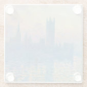 Claude Monet Huizen van het Parlement Zonsondergan Glazen Onderzetter (Achterkant)