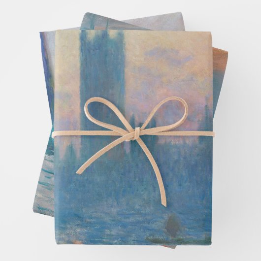 Claude Monet Huizen van het Parlement Zonsondergan Inpakpapier Vel (In situ)