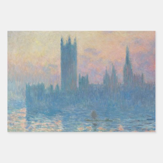 Claude Monet Huizen van het Parlement Zonsondergan Inpakpapier Vel (Voorkant)