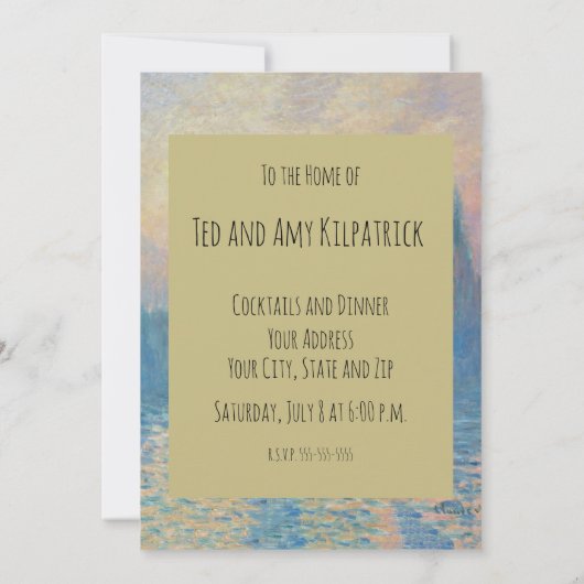 Claude Monet Huizen van het Parlement Zonsondergan Kaart (Achterkant)