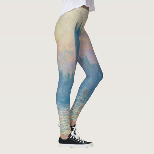 Claude Monet Huizen van het Parlement Zonsondergan Leggings (Rechts)