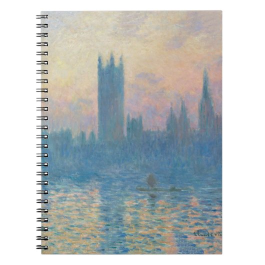 Claude Monet Huizen van het Parlement Zonsondergan Notitieboek (Voorkant)