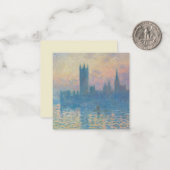 Claude Monet Huizen van het Parlement Zonsondergan Notitiekaartje (Voorkant / Achterkant in situ)