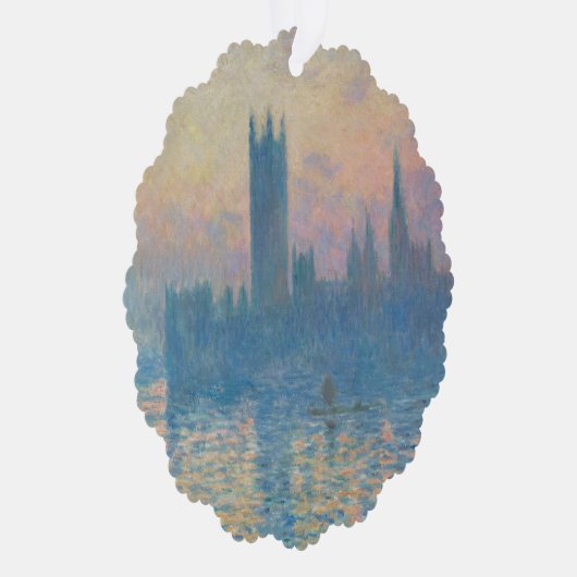 Claude Monet Huizen van het Parlement Zonsondergan Ornament Kaart (Rechts)