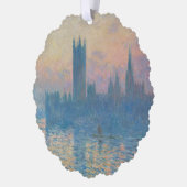 Claude Monet Huizen van het Parlement Zonsondergan Ornament Kaart (Links)