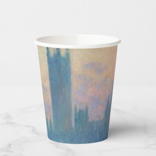 Claude Monet Huizen van het Parlement Zonsondergan Papieren Bekers (Links)