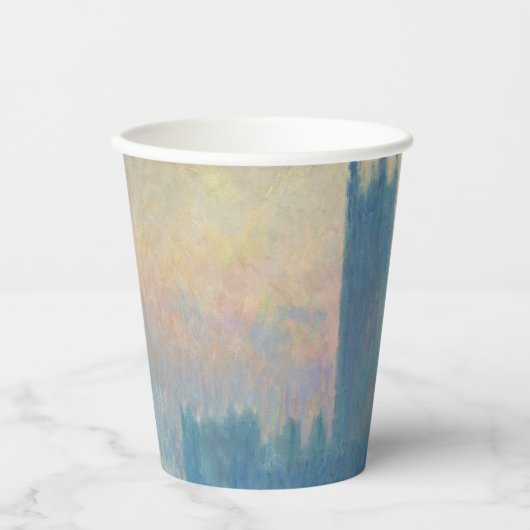 Claude Monet Huizen van het Parlement Zonsondergan Papieren Bekers (Voorkant)