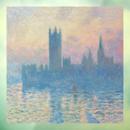 Claude Monet Huizen van het Parlement Zonsondergan Raamsticker (Vel 3)