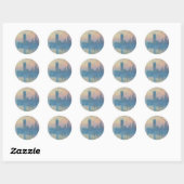 Claude Monet Huizen van het Parlement Zonsondergan Ronde Sticker (Vel)