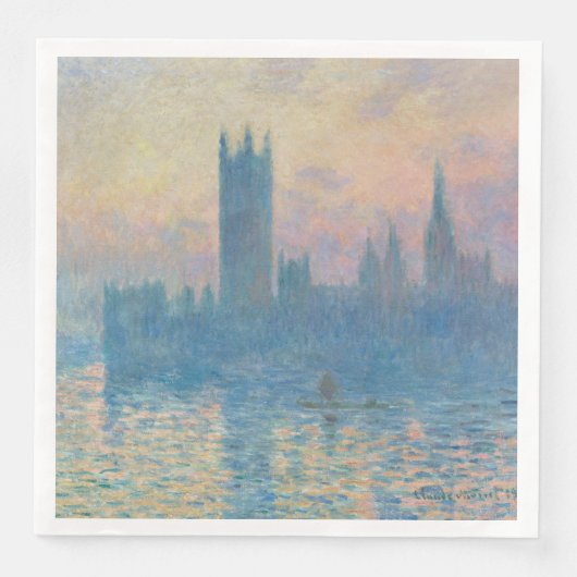 Claude Monet Huizen van het Parlement Zonsondergan Servet (Voorkant)