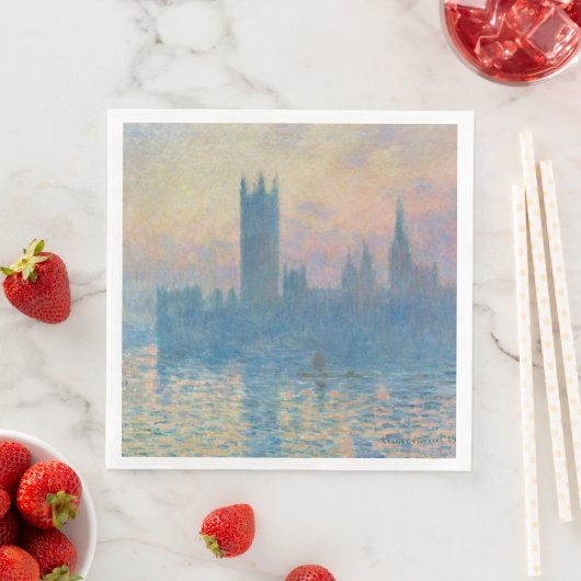 Claude Monet Huizen van het Parlement Zonsondergan Servet (Insitu)
