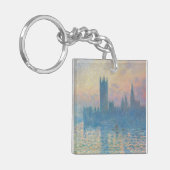 Claude Monet Huizen van het Parlement Zonsondergan Sleutelhanger (Voorkant Links)