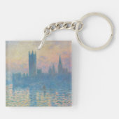 Claude Monet Huizen van het Parlement Zonsondergan Sleutelhanger (Achterkant)