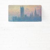 Claude Monet Huizen van het Parlement Zonsondergan Spandoek (Insitu)