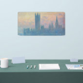 Claude Monet Huizen van het Parlement Zonsondergan Spandoek (Beurs)