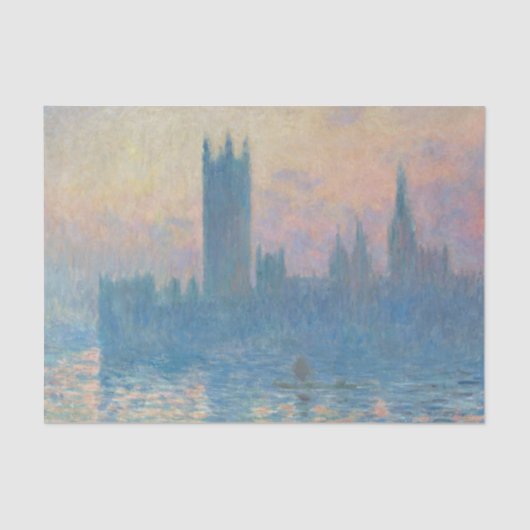 Claude Monet Huizen van het Parlement Zonsondergan Tissuepapier (Voorkant)