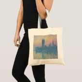 Claude Monet Huizen van het Parlement Zonsondergan Tote Bag (Voorkant (product))