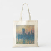 Claude Monet Huizen van het Parlement Zonsondergan Tote Bag (Achterkant)
