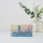 Claude Monet Huizen van het Parlement Zonsondergan Visitekaartje (Staand voorkant)