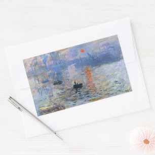 Claude Monet Impressie Zonsopgang 1872 Haven Kunst Rechthoekige Sticker