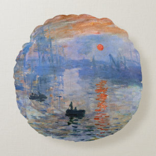 Claude Monet Impressie Zonsopgang 1872 Haven Kunst Rond Kussen