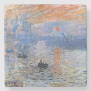 Claude Monet Impressie Zonsopgang 1872 Haven Kunst Stenen Onderzetter